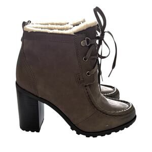 Sam Edelman Madge Leather High Heel, Faux Fur Lined Boots, Shoes, US Sz 8 M NEW